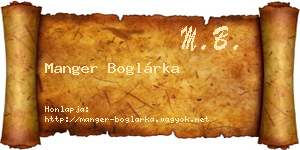 Manger Boglárka névjegykártya